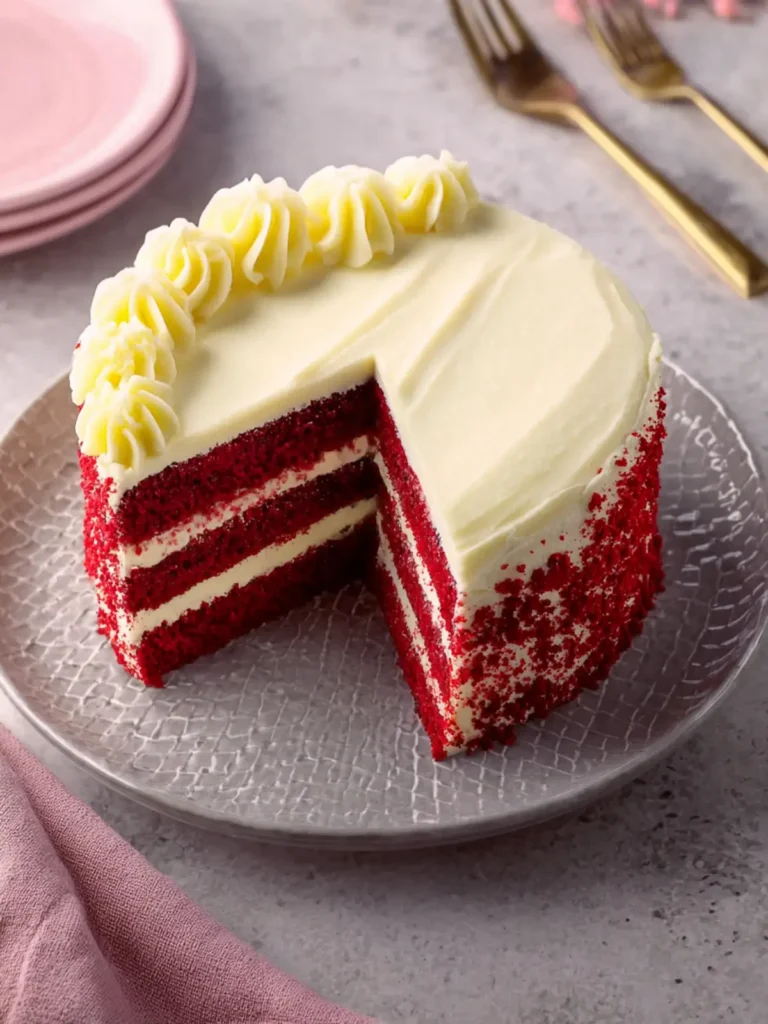 Classic Red Velvet Cake with Cream Cheese Frosting First Image
