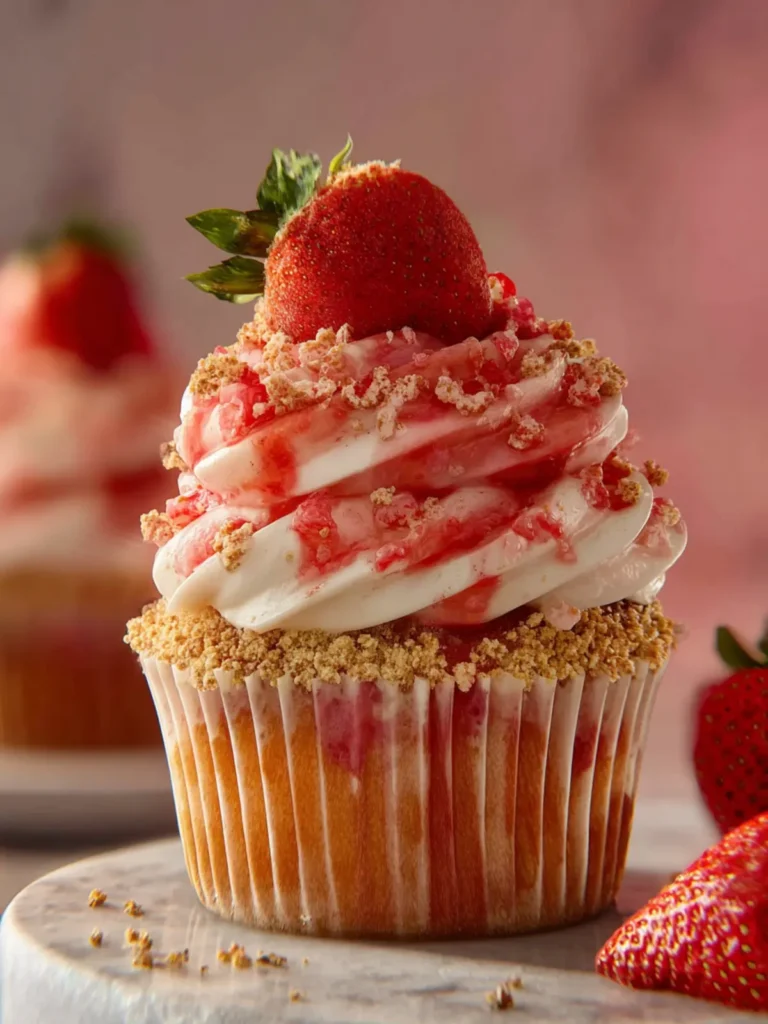 Strawberry Crunch Cupcakes First Image