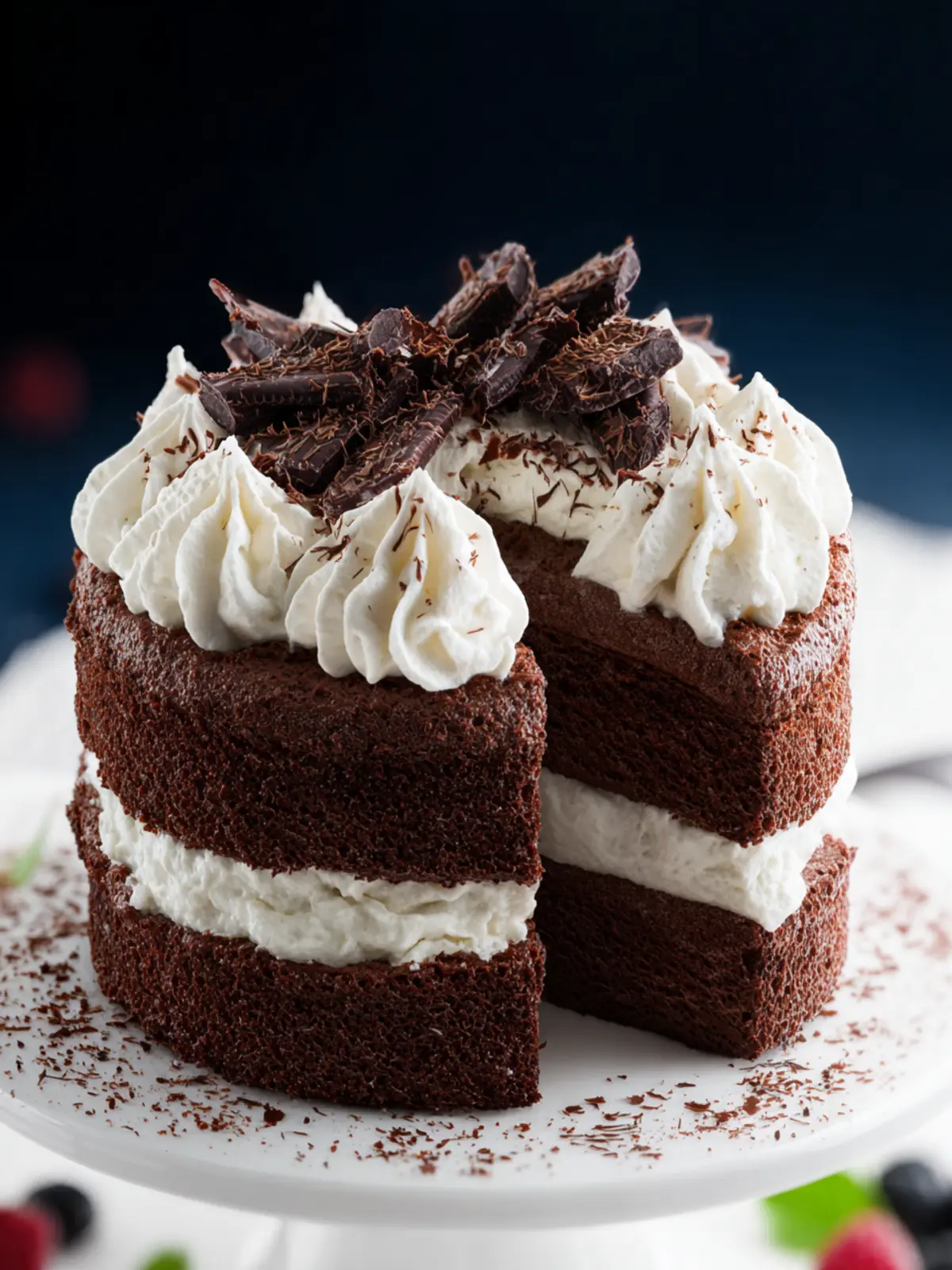 Chocolate Cake with Whipped Cream Frosting First Image