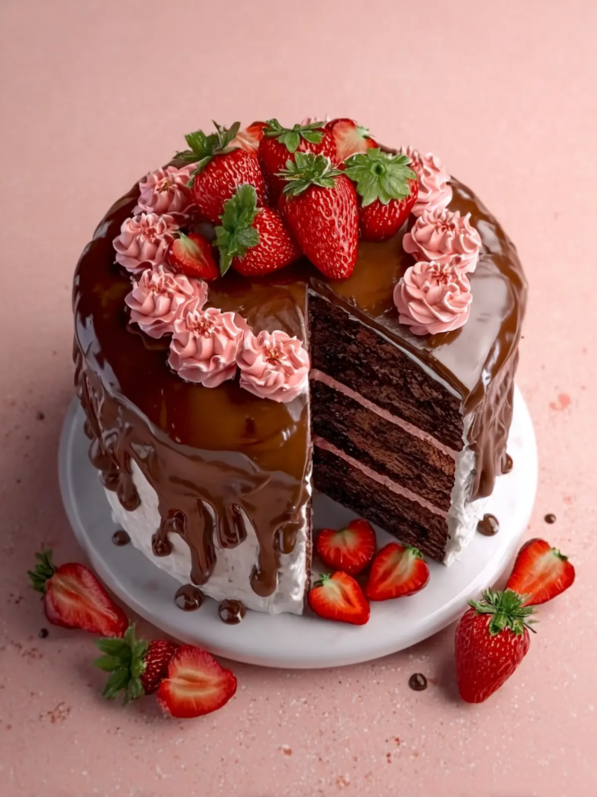 Strawberry Chocolate Layer Cake First Image