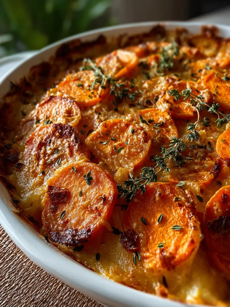 Garlic Scalloped Sweet Potatoes First Image