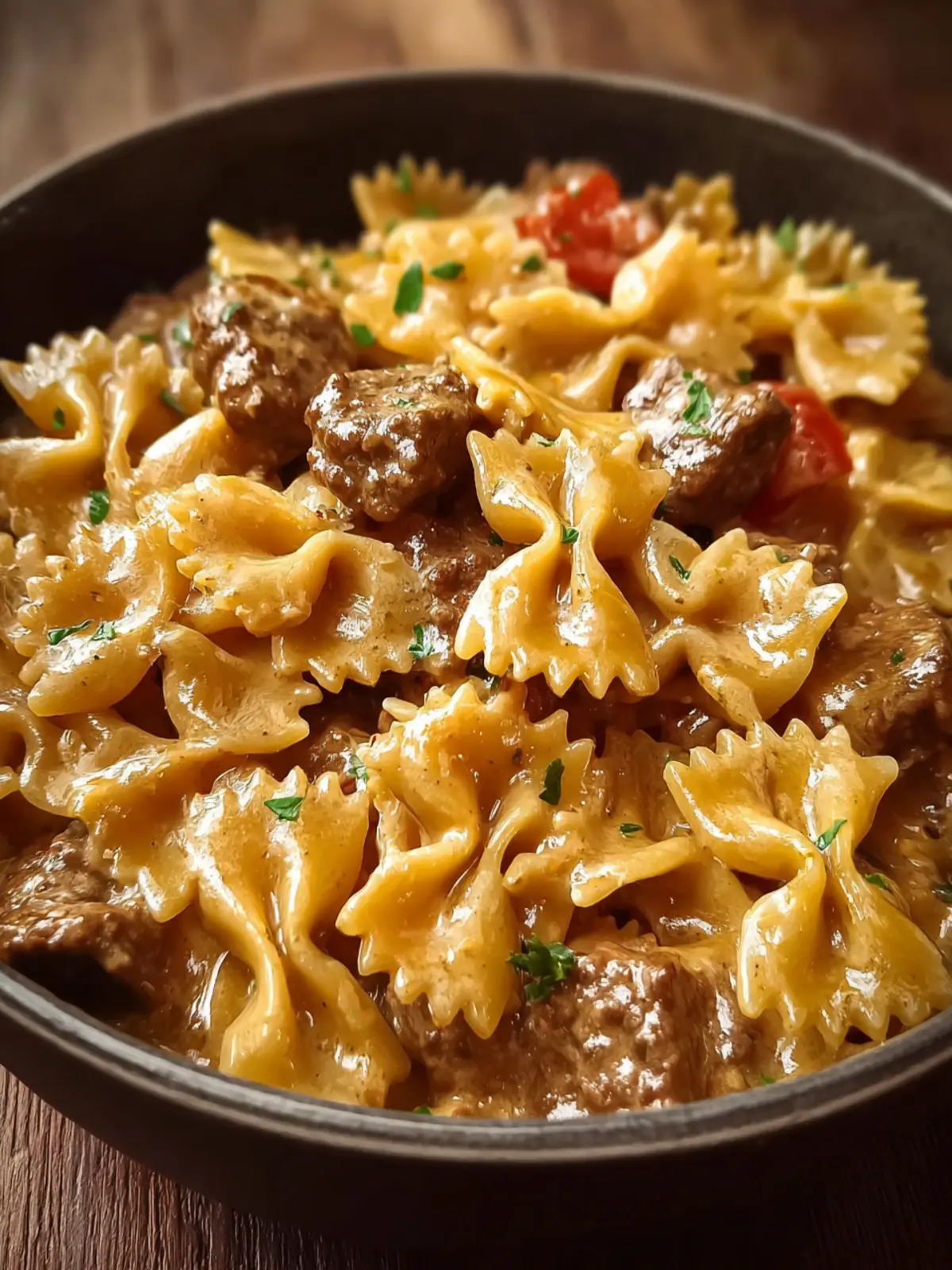 Creamy Velveeta Beef and Bow Tie Pasta First Image
