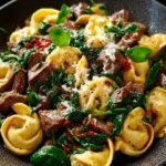 Garlic Butter Beef and Spinach Tortellini First Image