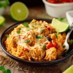 Crock Pot Queso Chicken and Rice First Image