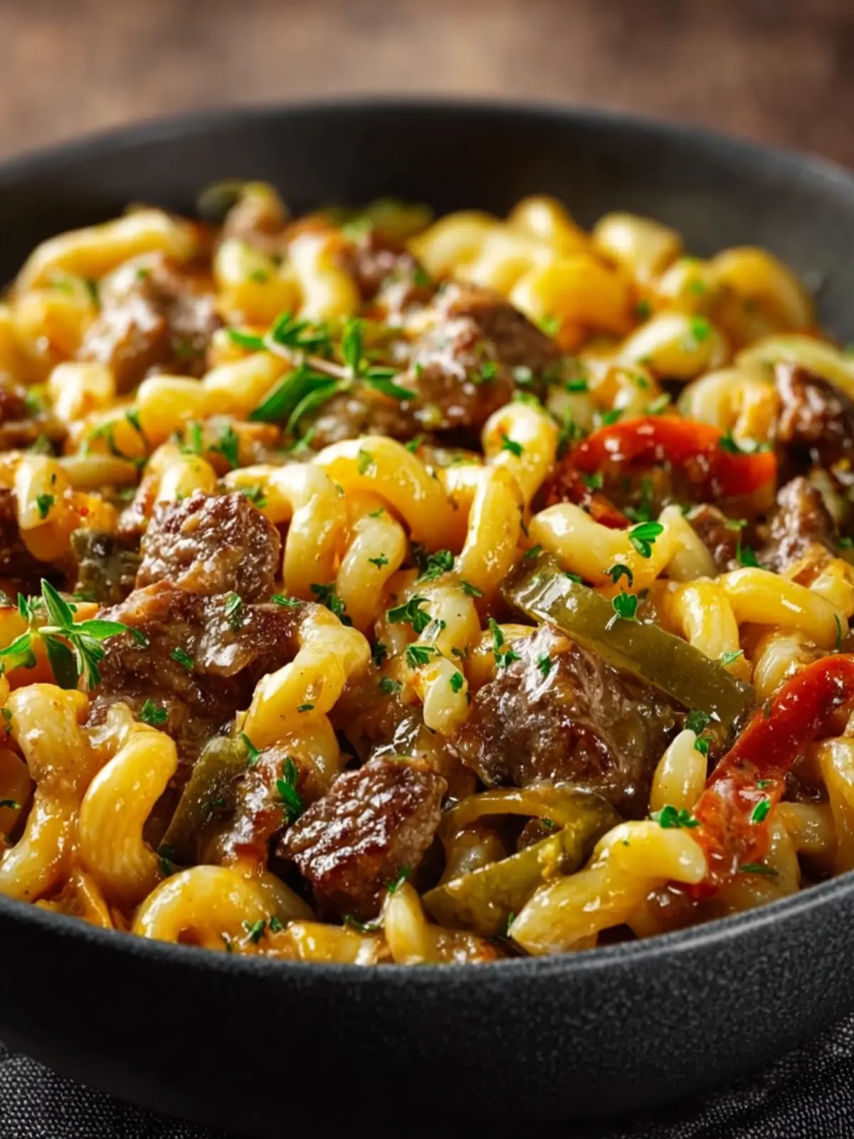 Philly Cheesesteak Pasta First Image