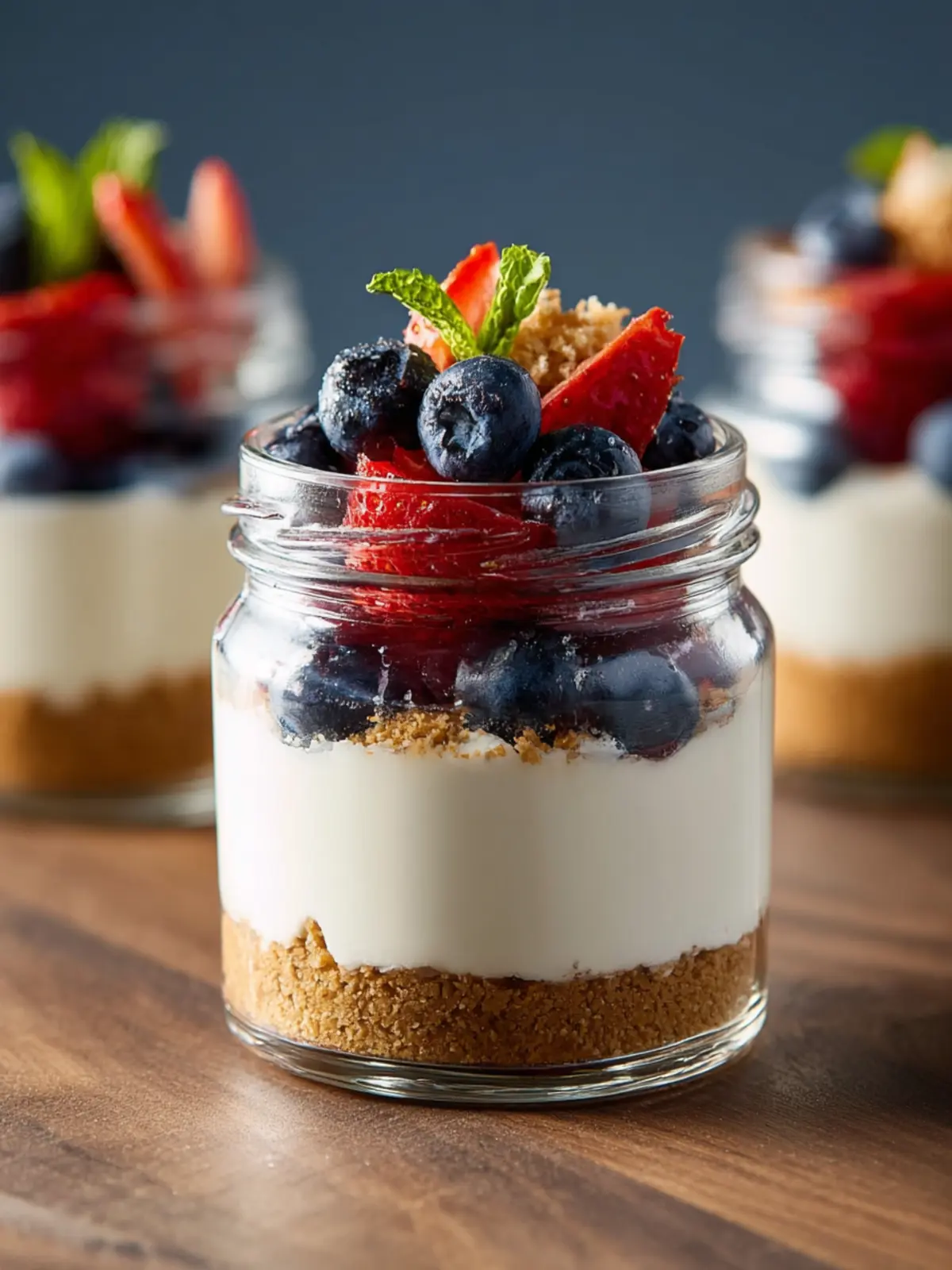 Healthier No-Bake Cheesecake in a Jar First Image