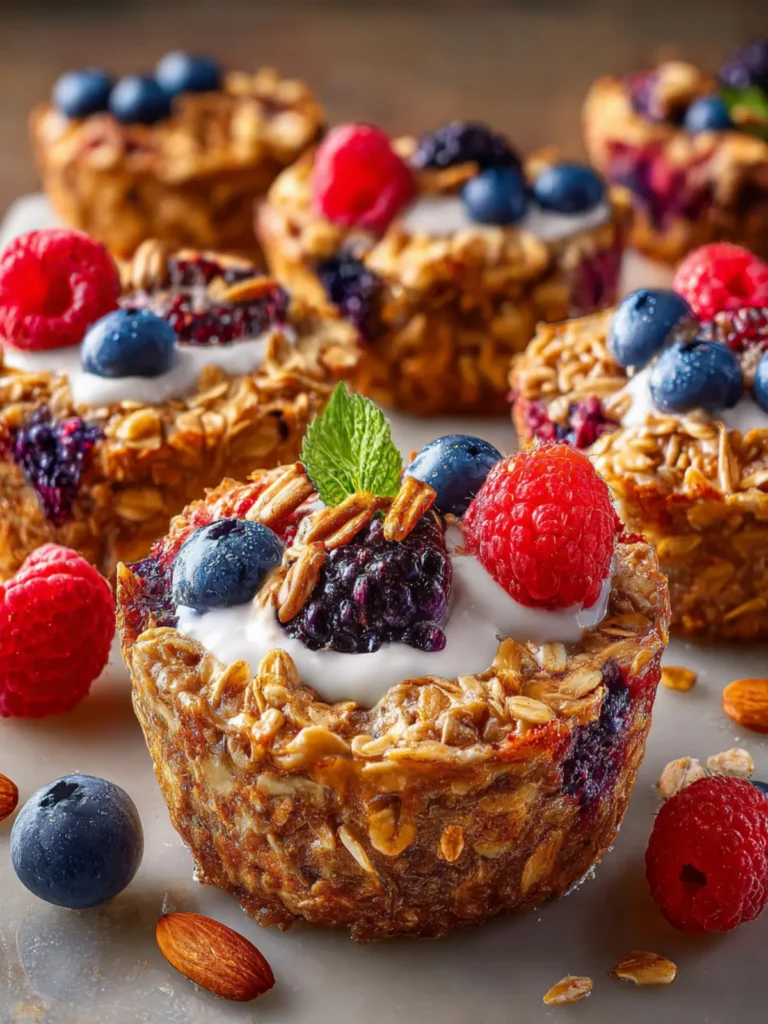 Baked Oatmeal Cups with Greek Yogurt First Image